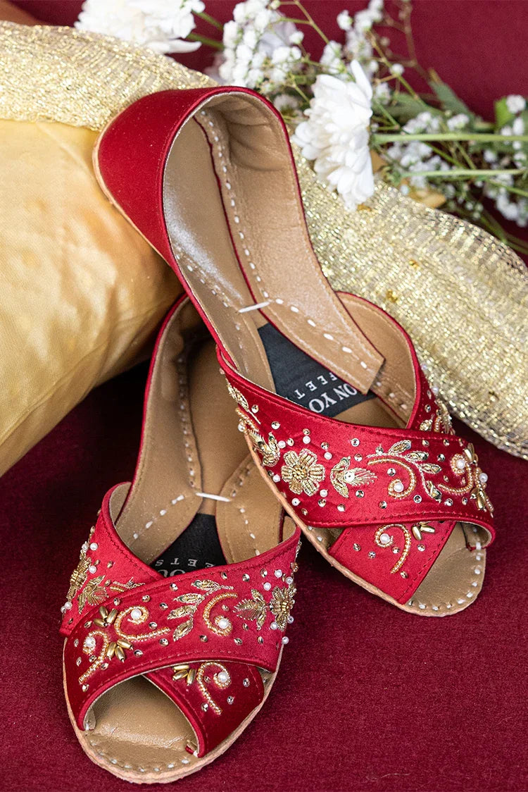 Picture of <!--bui-->On Your Feets - Shahnama Collection - Royal Red - Available at Raja Sahib