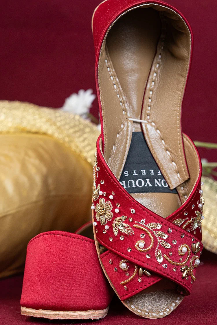 Picture of <!--bui-->On Your Feets - Shahnama Collection - Royal Red - Available at Raja Sahib