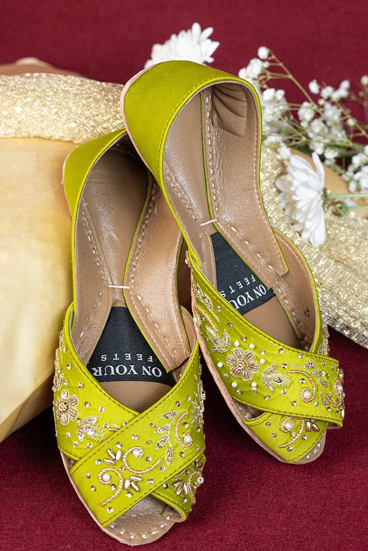 Picture of <!--buk-->On Your Feets - Shahnama Collection - Lime Green - Available at Raja Sahib