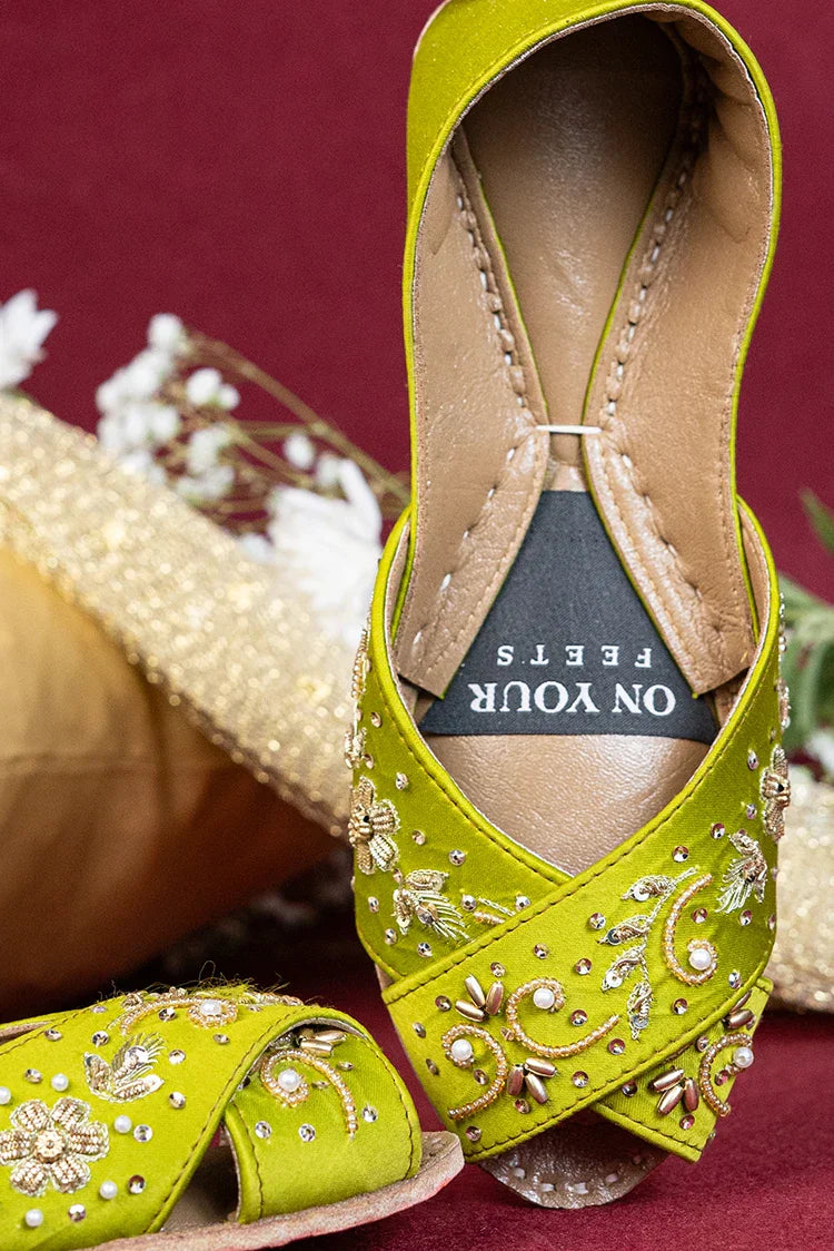 Picture of <!--buk-->On Your Feets - Shahnama Collection - Lime Green - Available at Raja Sahib