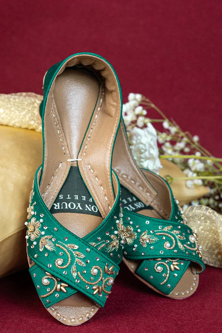 Picture of <!--buj-->On Your Feets - Shahnama Collection - Elegant Green - Available at Raja Sahib