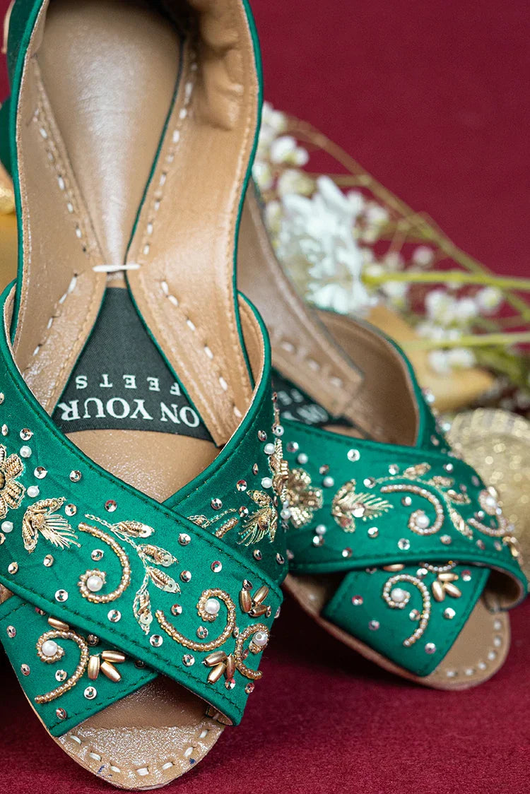 Picture of <!--buj-->On Your Feets - Shahnama Collection - Elegant Green - Available at Raja Sahib