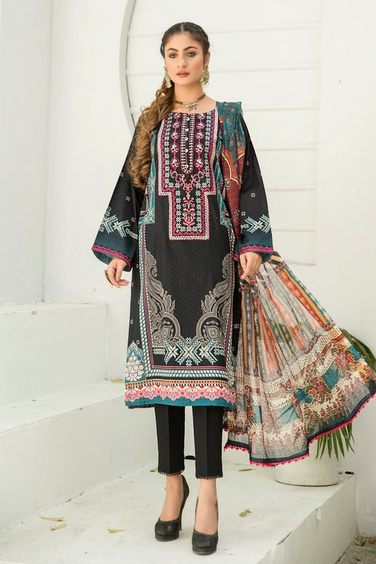 Ellena - 3-PC Stitched Lawn Suit