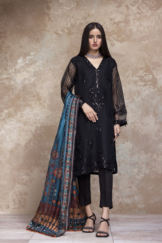 Ellena - 3-PC Stitched Organza Suit
