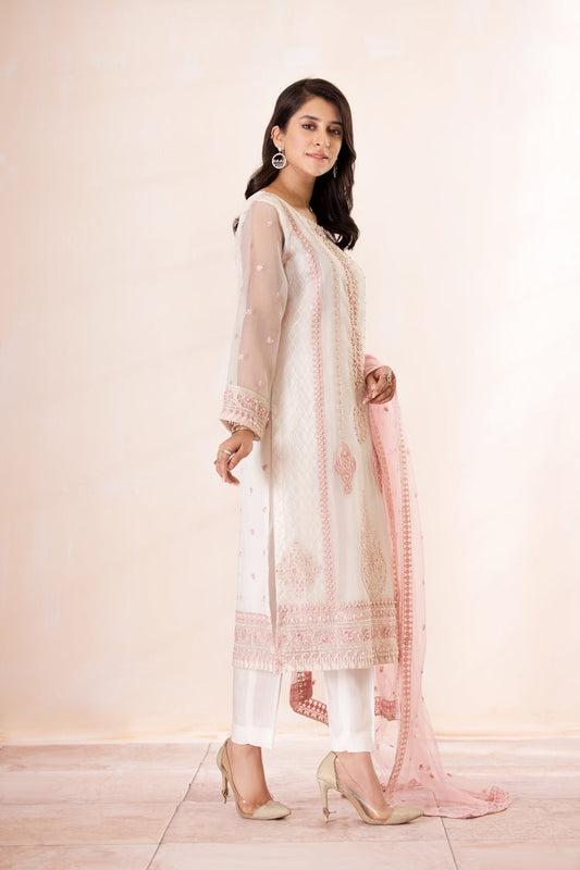 Ellena - 3-PC Stitched Embroidered Organza Suit