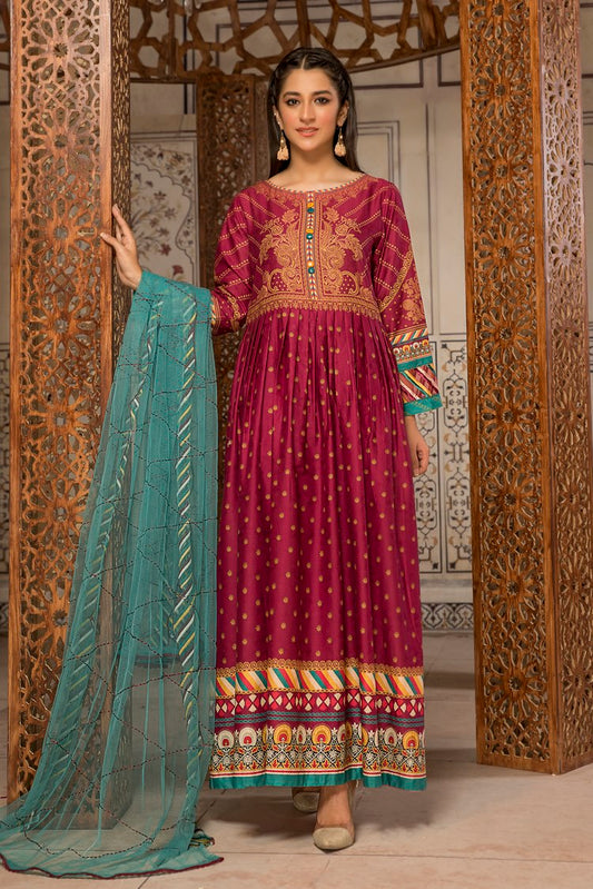 Ellena - 3-PC Stitched Self Jacquard Suit