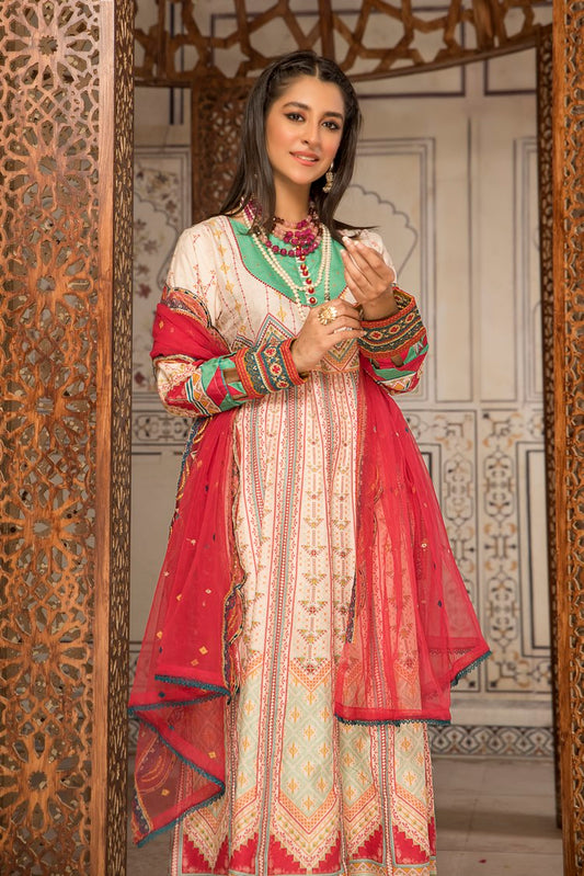 Ellena - 3-PC Stitched Self Jacquard Suit