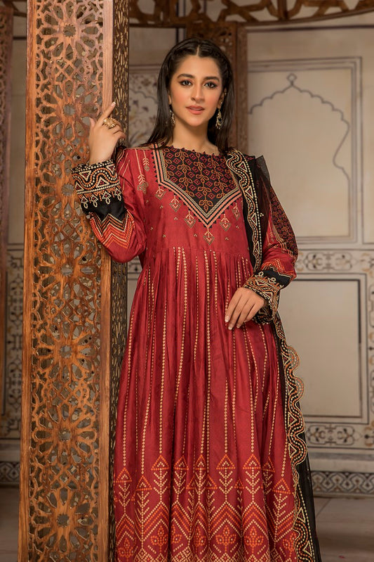 Ellena - 3-PC Stitched Self Jacquard Suit
