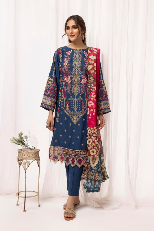 Ellena - 3-PC Stitched Embroidered Cambric Cotton Suit