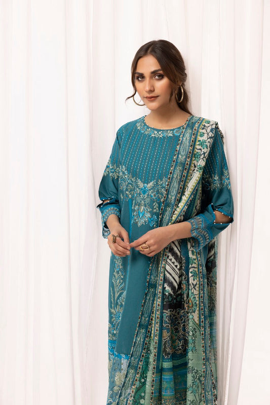 Ellena - 3-PC Stitched Embroidered Cambric Cotton Suit