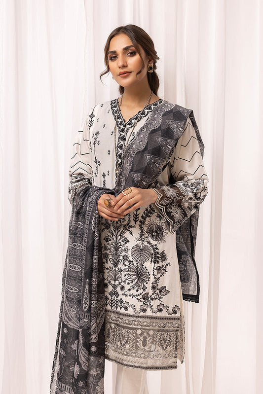 Ellena - 3-PC Stitched Embroidered Cambric Cotton Suit