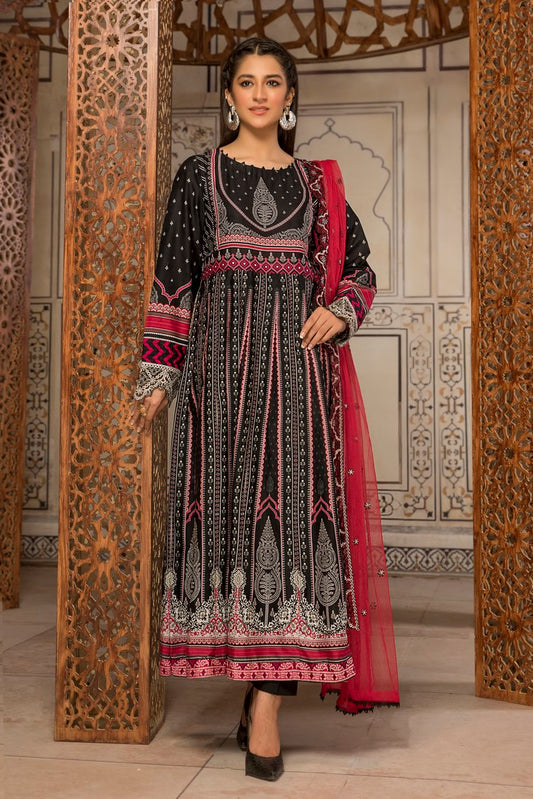 Ellena - 3-PC Stitched Self Jacquard Suit