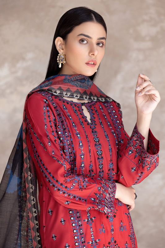 Ellena - 3-PC Stitched Embroidered Viscose Suit