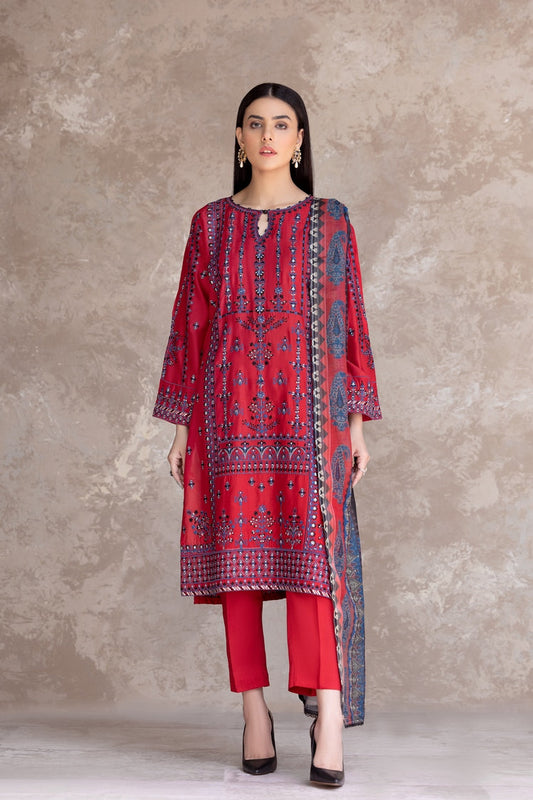 Ellena - 3-PC Stitched Embroidered Viscose Suit