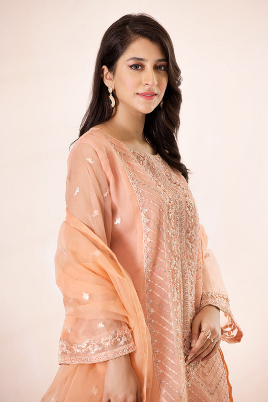 Ellena - 3-PC Stitched Embroidered Organza Suit