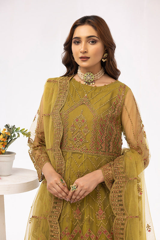 Ellena - Embroidered Net Maxi Dress