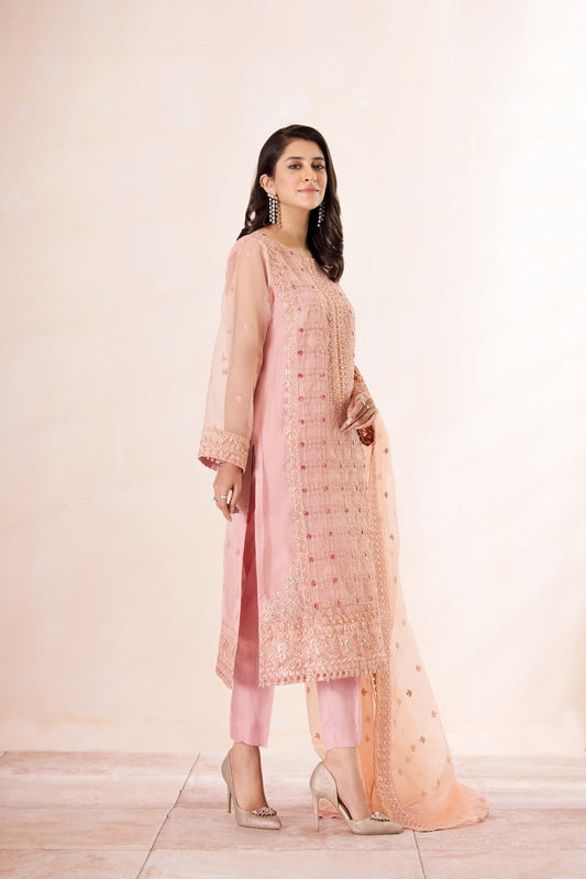 Ellena - 3-PC Stitched Embroidered Organza Suit