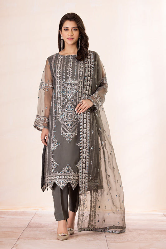 Ellena - 3-PC Stitched Embroidered Organza Suit