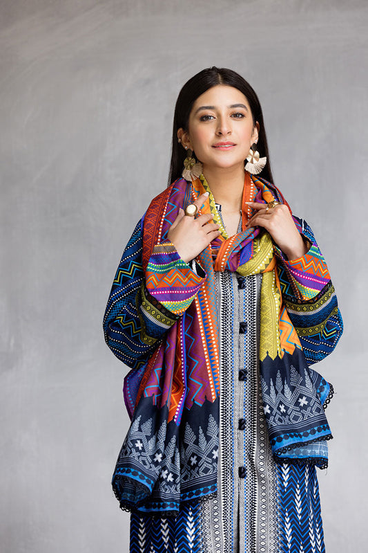 Ellena - 3-PC Stitched Khaddar Suit