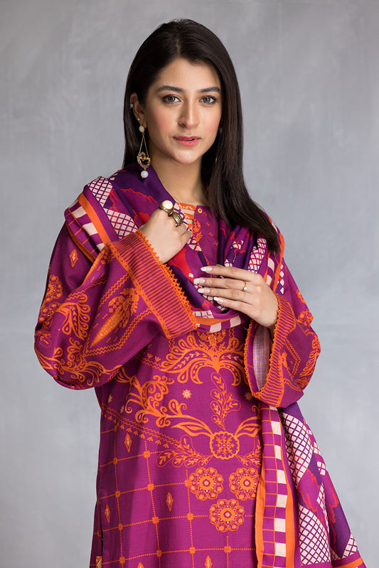 Ellena - 3-PC Stitched Khaddar Suit