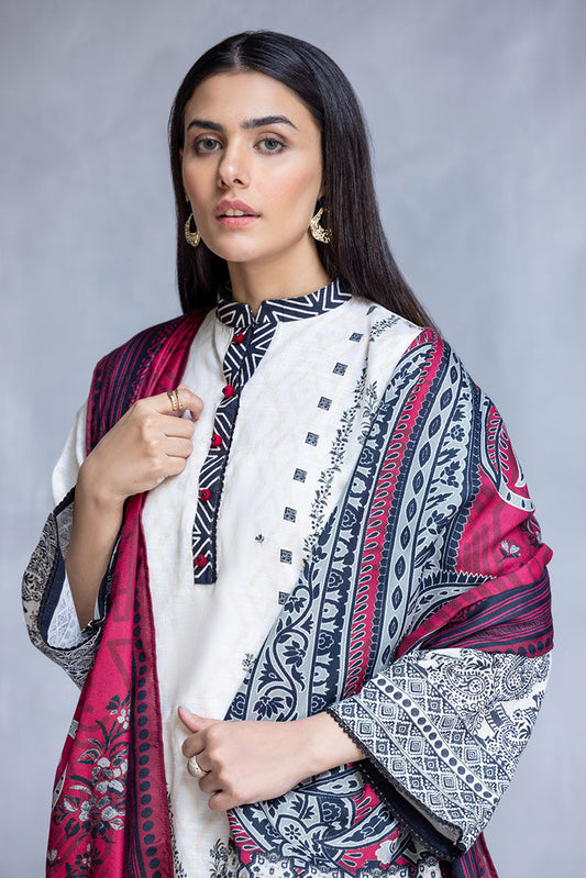 Ellena - 3-PC Stitched Khaddar Suit