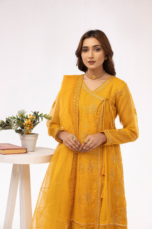 Ellena - 3-PC Stitched Embroidered Suit