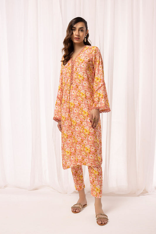 Ellena - 2-PC Stitched Printed Arabic Lawn Suit