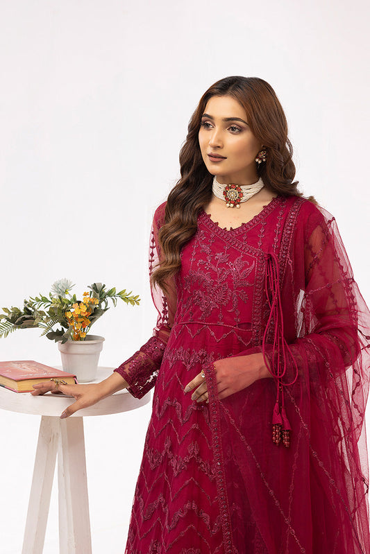 Ellena - Embroidered Net Maxi Dress