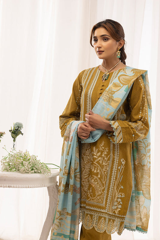 Ellena - 3-PC Stitched Self Jacquard Suit
