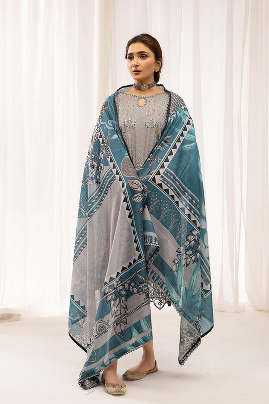 Ellena - 3-PC Stitched Self Jacquard Suit