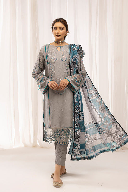 Ellena - 3-PC Stitched Self Jacquard Suit