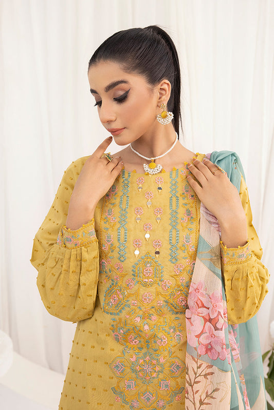 Ellena - 3-PC Stitched Embroidered Suit