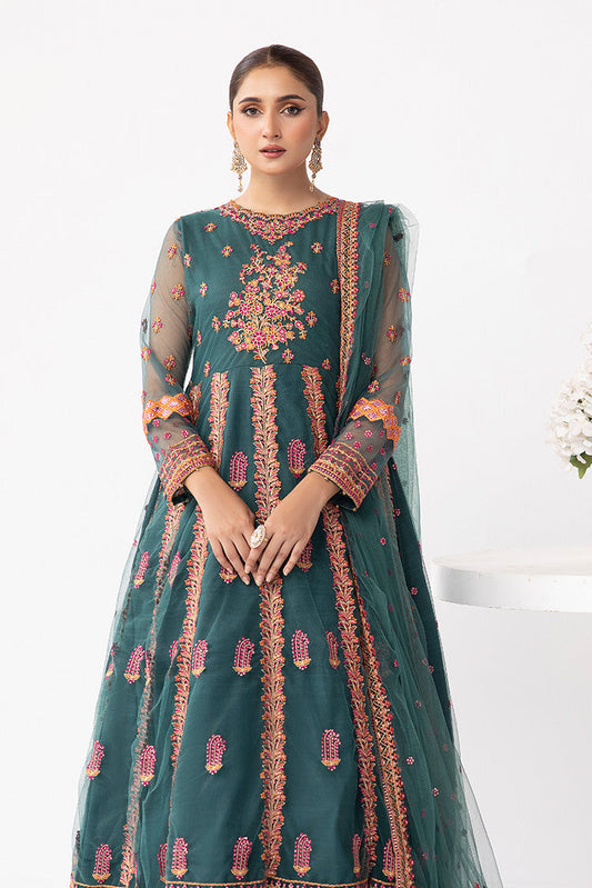 Ellena - Embroidered Net Maxi Dress
