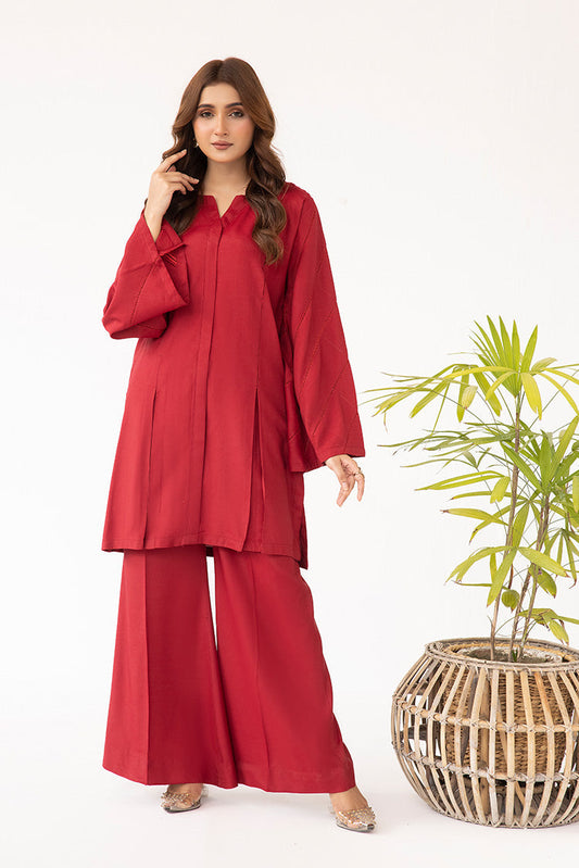 Ellena - 2-PC Stitched Dyed Raw Silk Suit