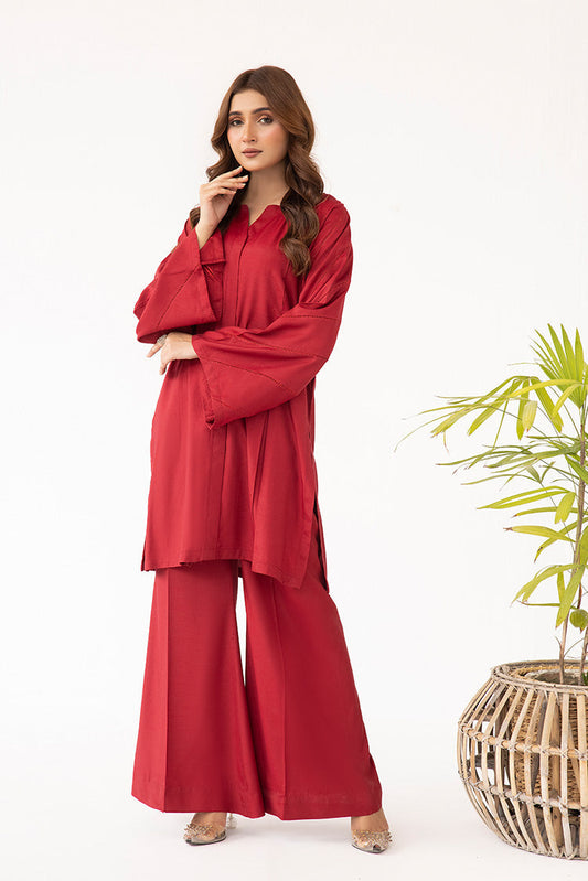 Ellena - 2-PC Stitched Dyed Raw Silk Suit