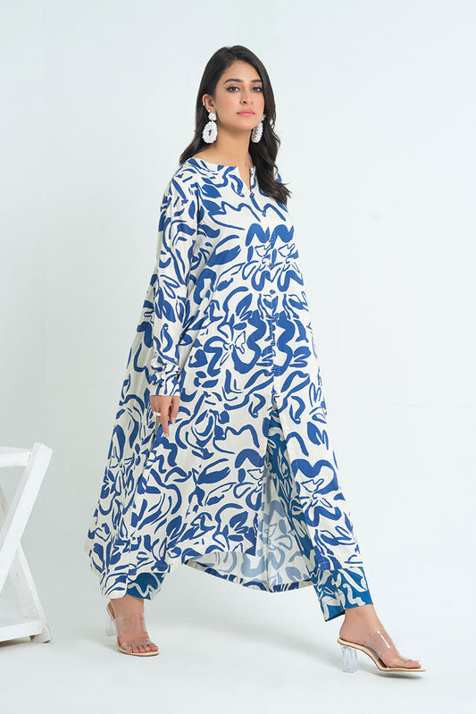 Ellena - 2-PC Stitched Printed Marina Suit