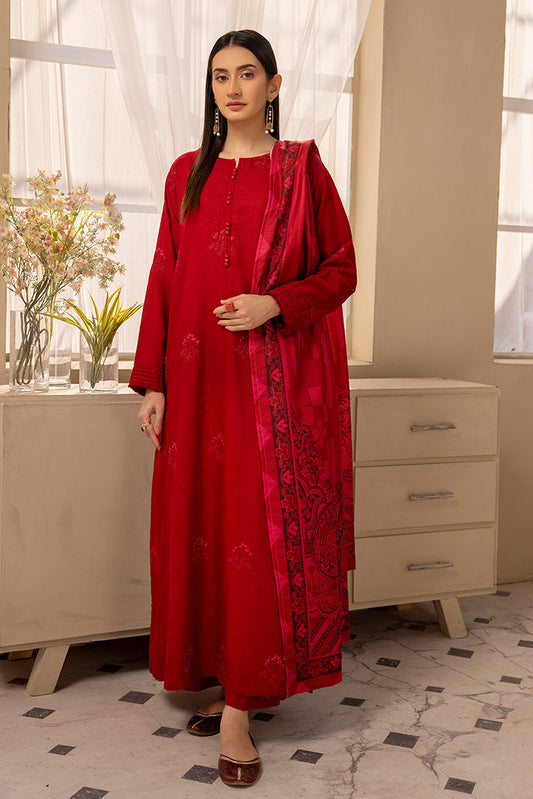 Ellena - 3-PC Stitched Embroidered Khaddar Suit