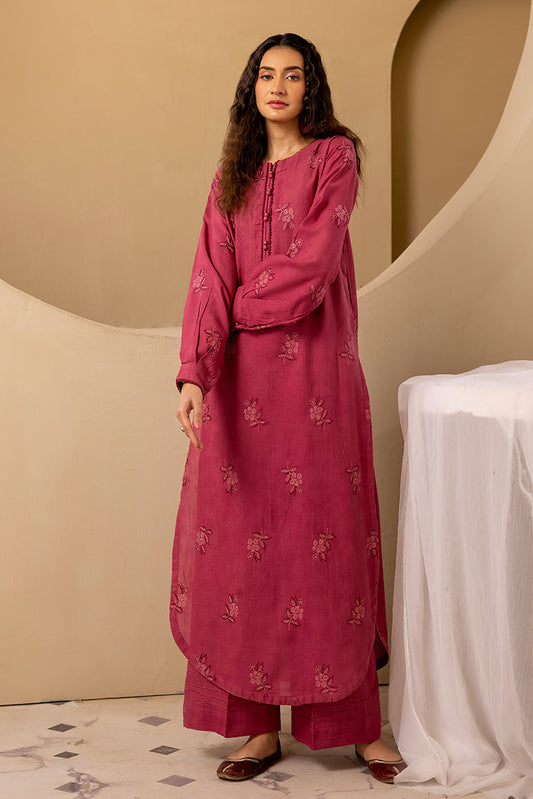 Ellena - 3-PC Stitched Embroidered Khaddar Suit