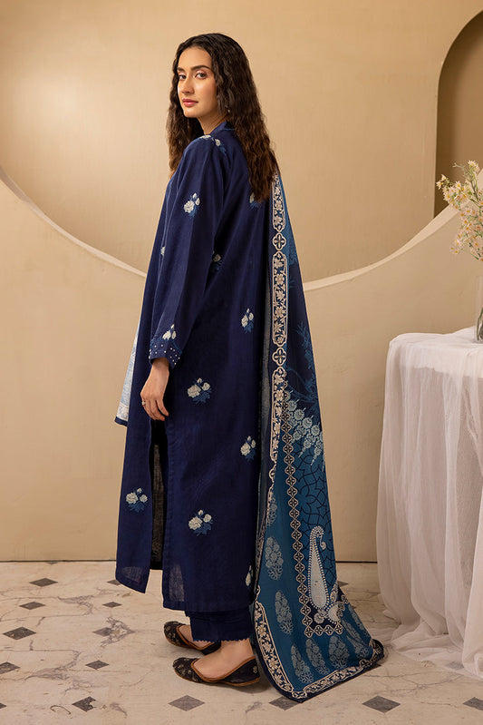 Ellena - 3-PC Stitched Embroidered Khaddar Suit