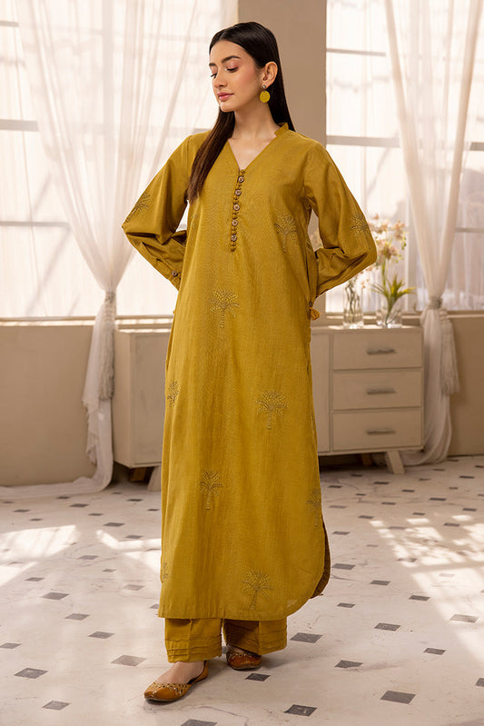 Ellena - 3-PC Stitched Embroidered Khaddar Suit