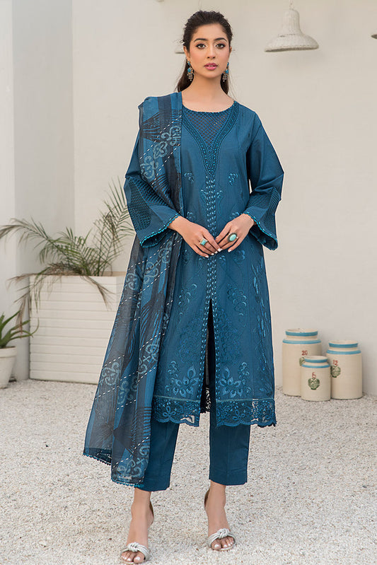 Ellena - 3-PC Stitched Embroidered Suit