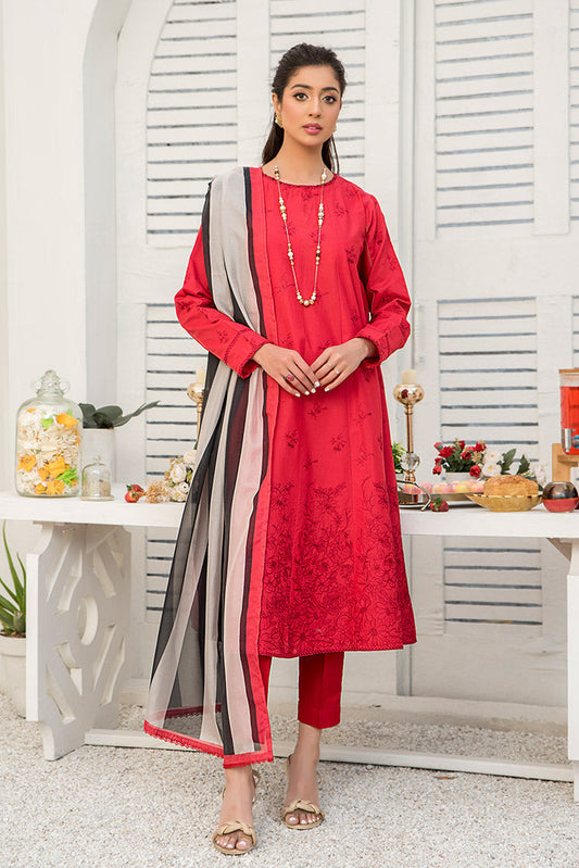 Ellena - 3-PC Stitched Embroidered Suit
