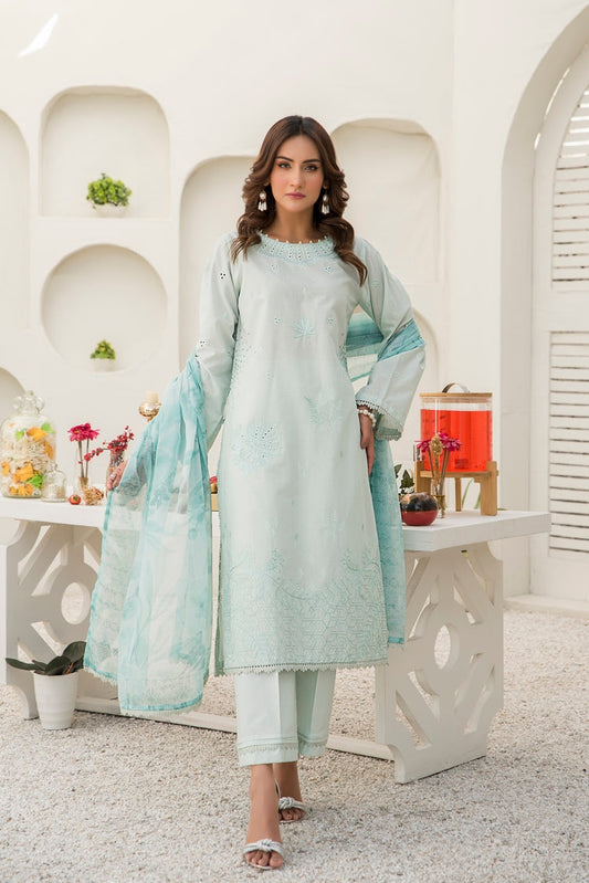 3-PC Stitched Embroidered Suit