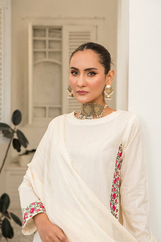 Ellena - 3-PC Stitched Embroidered Suit