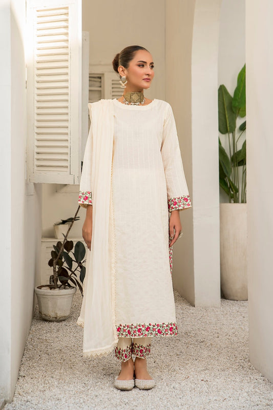 Ellena - 3-PC Stitched Embroidered Suit