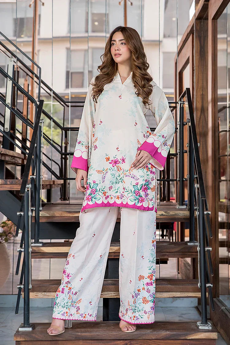 Picture of Floral Blanc Premium Blend Fusion Co-Ords Set - Available at Raja Sahib