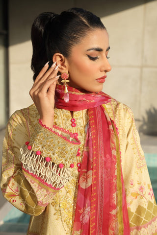 Picture of Ellena - 3-PC Unstitched Printed Lawn - Available at Raja Sahib