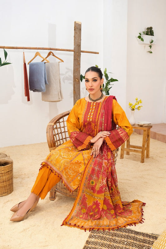 Ellena - 3-PC Unstitched Printed Lawn