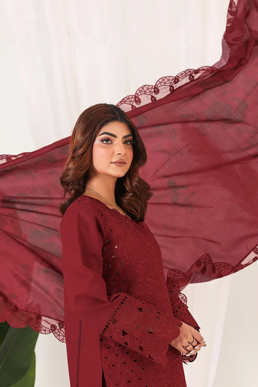 Picture of <!--alw-->Bella Studio - Luxury Embroidered Lawn Collection - Falu Maroon - Available at Raja Sahib