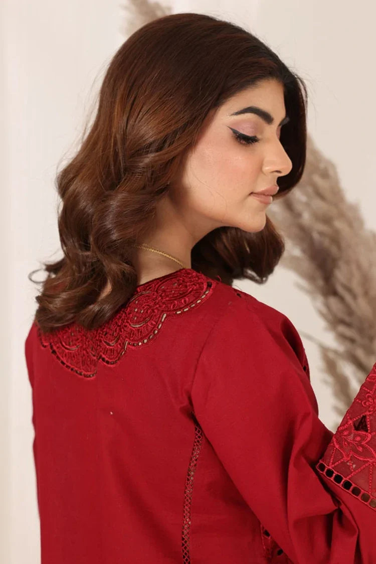 Picture of <!--alw-->Bella Studio - Luxury Embroidered Lawn Collection - Falu Maroon - Available at Raja Sahib